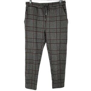 by Anthropologie Black & White Gingham Check Flannel Pants Size Small